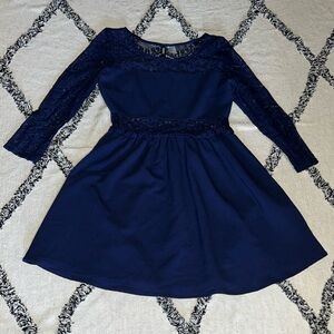 H&M Divided Blue Lace Mini Dress Woman’s Size 10